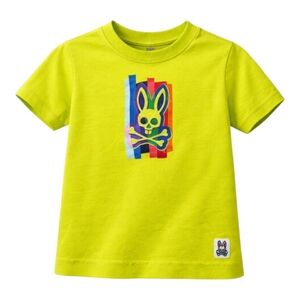 Psycho Bunny Neon Green Colorful Skull Crossbones Tshirt Boys Xxs 4